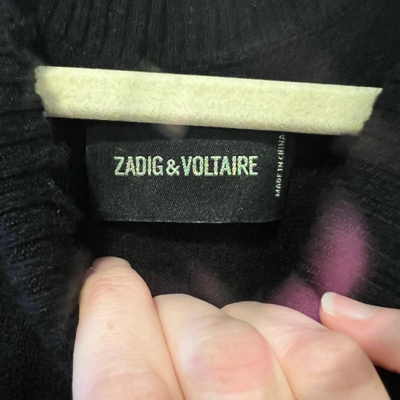 SOLD Zadig & Voltaire Gaby Bis Embellished Star Cashmere Sweater - Picture 5 of 9